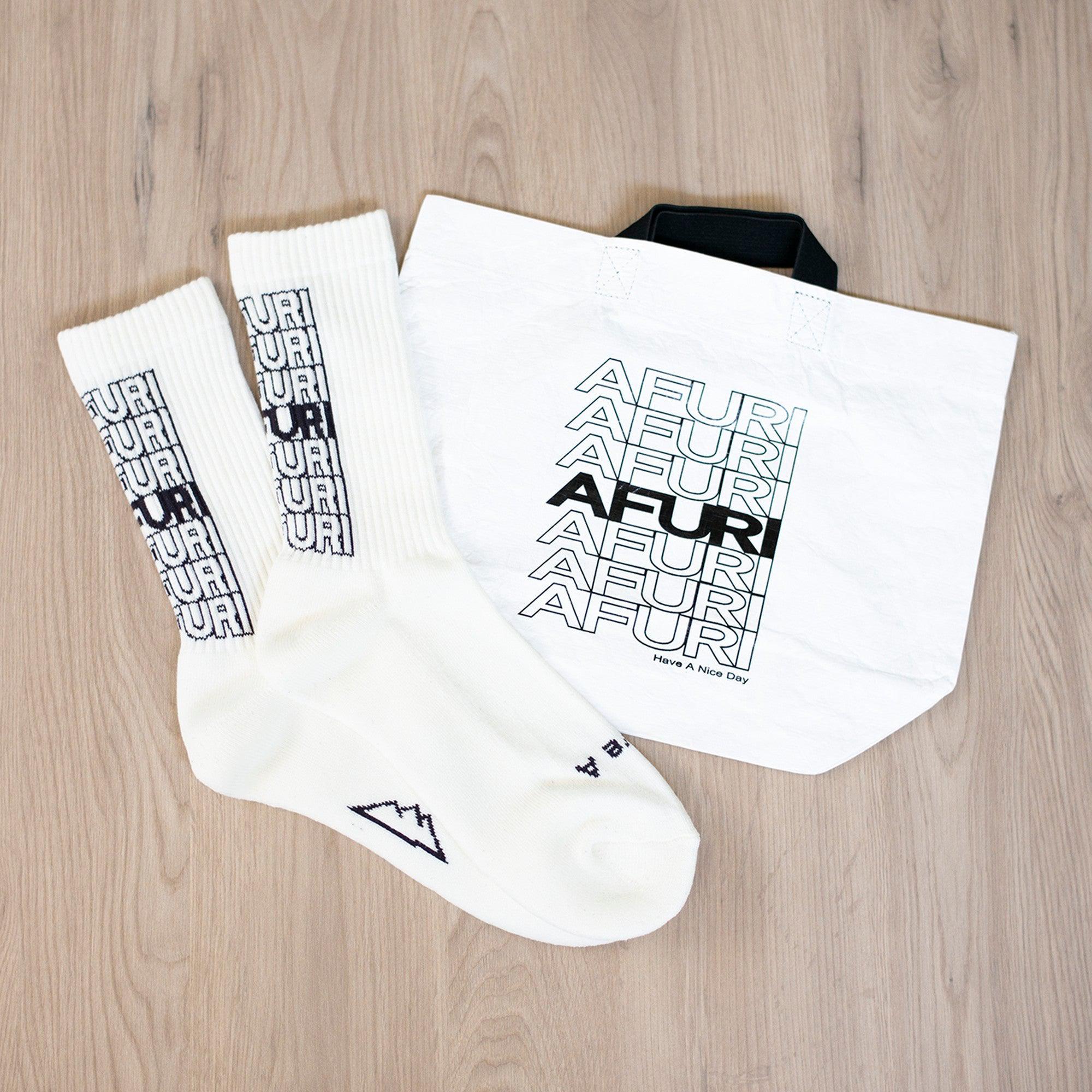 AFURI "Have A Nice Day" Socks & Bag SET
